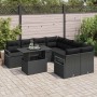 Conjunto de sofá de jardín Manual 9 pcs Negro 100 x 55 x 73 cm