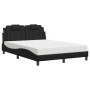 Cama con colchón cuero sintético negro 120x200 cm