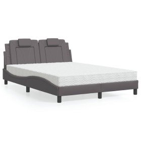 Cama con colchón cuero sintético gris 120x200 cm en Camas y somieres | Comprar online en Foro24