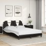 Cama con colchón cuero sintético negro y blanco 120x200 cm