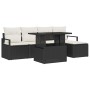 Conjunto de sofá de jardín con cojín 6 pcs Negro y crema