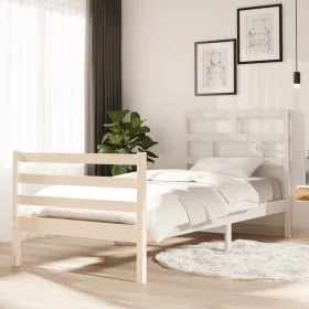 Solid pine wood bed frame 90x200 cm by vidaXL, Beds and slatted bases - Ref: Foro24-3101269, Price: 102,72 €, Discount: %