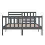 Estructura de cama de madera maciza gris 150x200 cm de vidaXL, Camas y somieres - Ref: Foro24-3101160, Precio: 170,39 €