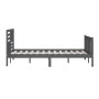 Estructura de cama de madera maciza gris 150x200 cm de vidaXL, Camas y somieres - Ref: Foro24-3101160, Precio: 170,39 €
