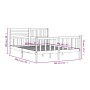 Estructura de cama de madera maciza gris 150x200 cm de vidaXL, Camas y somieres - Ref: Foro24-3101160, Precio: 170,39 €