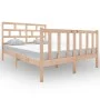 Bettgestell aus massivem Kiefernholz, 140 x 190 cm von vidaXL, Betten und Lattenroste - Ref: Foro24-3101328, Preis: 131,99 €,...