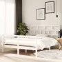 White solid wood bed frame King Size 150x200 cm by vidaXL, Beds and slatted bases - Ref: Foro24-3101289, Price: 147,26 €, Dis...