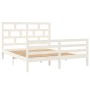 Estructura de cama madera maciza blanca King Size 150x200 cm de vidaXL, Camas y somieres - Ref: Foro24-3101289, Precio: 149,02 €