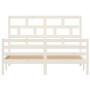 Estructura de cama madera maciza blanca King Size 150x200 cm de vidaXL, Camas y somieres - Ref: Foro24-3101289, Precio: 149,02 €
