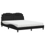 Cama con colchón cuero sintético negro 160x200 cm