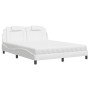 Cama con colchón cuero sintético blanco 160x200 cm en Camas y somieres | Comprar online en Foro24