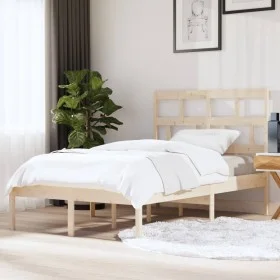 Solid pine wood bed frame 120x200 cm by vidaXL, Beds and slatted bases - Ref: Foro24-3101213, Price: 113,16 €, Discount: %