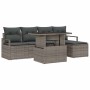 Conjunto de sofá de jardín con cojín 6 pcs Gris