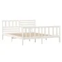 Weißer Doppelbettrahmen aus Massivholz, 135 x 190 cm von vidaXL, Betten und Lattenroste - Ref: Foro24-3101129, Preis: 159,56 ...