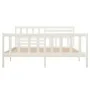 Weißer Doppelbettrahmen aus Massivholz, 135 x 190 cm von vidaXL, Betten und Lattenroste - Ref: Foro24-3101129, Preis: 159,56 ...