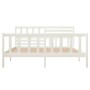 Weißer Doppelbettrahmen aus Massivholz, 135 x 190 cm von vidaXL, Betten und Lattenroste - Ref: Foro24-3101129, Preis: 161,79 ...
