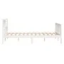 Weißer Doppelbettrahmen aus Massivholz, 135 x 190 cm von vidaXL, Betten und Lattenroste - Ref: Foro24-3101129, Preis: 159,56 ...