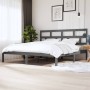 Solid gray pine wood bed frame 200x200 cm by vidaXL, Beds and slatted bases - Ref: Foro24-3101240, Price: 172,91 €, Discount: %