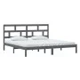 Solid gray pine wood bed frame 200x200 cm by vidaXL, Beds and slatted bases - Ref: Foro24-3101240, Price: 170,83 €, Discount: %