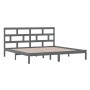 Solid gray pine wood bed frame 200x200 cm by vidaXL, Beds and slatted bases - Ref: Foro24-3101240, Price: 172,91 €, Discount: %