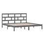 Solid gray pine wood bed frame 200x200 cm by vidaXL, Beds and slatted bases - Ref: Foro24-3101240, Price: 170,83 €, Discount: %