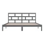 Solid gray pine wood bed frame 200x200 cm by vidaXL, Beds and slatted bases - Ref: Foro24-3101240, Price: 172,91 €, Discount: %