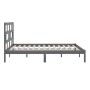Solid gray pine wood bed frame 200x200 cm by vidaXL, Beds and slatted bases - Ref: Foro24-3101240, Price: 172,91 €, Discount: %