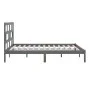Solid gray pine wood bed frame 200x200 cm by vidaXL, Beds and slatted bases - Ref: Foro24-3101240, Price: 170,83 €, Discount: %