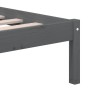 Solid gray pine wood bed frame 200x200 cm by vidaXL, Beds and slatted bases - Ref: Foro24-3101240, Price: 172,91 €, Discount: %