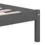 Solid gray pine wood bed frame 200x200 cm by vidaXL, Beds and slatted bases - Ref: Foro24-3101240, Price: 170,83 €, Discount: %