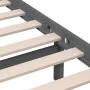 Solid gray pine wood bed frame 200x200 cm by vidaXL, Beds and slatted bases - Ref: Foro24-3101240, Price: 170,83 €, Discount: %