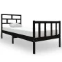 Estructura de cama madera maciza de pino negro 75x190 cm de vidaXL, Camas y somieres - Ref: Foro24-3101312, Precio: 123,99 €,...