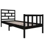 Bettrahmen aus massivem schwarzem Kiefernholz, 75 x 190 cm von vidaXL, Betten und Lattenroste - Ref: Foro24-3101312, Preis: 1...