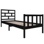Estructura de cama madera maciza de pino negro 75x190 cm de vidaXL, Camas y somieres - Ref: Foro24-3101312, Precio: 125,55 €,...