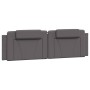Cama con colchón cuero sintético gris 180x200 cm