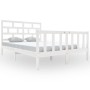 Estructura de cama de madera maciza de pino blanco 140x200 cm de vidaXL, Camas y somieres - Ref: Foro24-3101349, Precio: 144,...