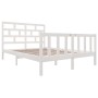 Estructura de cama de madera maciza de pino blanco 140x200 cm de vidaXL, Camas y somieres - Ref: Foro24-3101349, Precio: 144,...