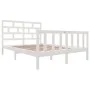 Solid white pine wood bed frame 140x200 cm by vidaXL, Beds and slatted bases - Ref: Foro24-3101349, Price: 142,20 €, Discount: %