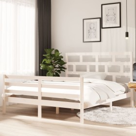Solid white pine wood bed frame 160x200 cm by vidaXL, Beds and slatted bases - Ref: Foro24-3101294, Price: 155,27 €, Discount: %