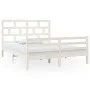 Estructura de cama de madera maciza de pino blanca 160x200 cm de vidaXL, Camas y somieres - Ref: Foro24-3101294, Precio: 153,...