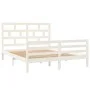 Estructura de cama de madera maciza de pino blanca 160x200 cm de vidaXL, Camas y somieres - Ref: Foro24-3101294, Precio: 153,...