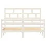 Estructura de cama de madera maciza de pino blanca 160x200 cm de vidaXL, Camas y somieres - Ref: Foro24-3101294, Precio: 153,...
