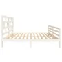 Estructura de cama de madera maciza de pino blanca 160x200 cm de vidaXL, Camas y somieres - Ref: Foro24-3101294, Precio: 153,...