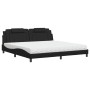 Cama con colchón cuero sintético negro 200x200 cm
