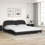 Cama con colchón cuero sintético negro 200x200 cm