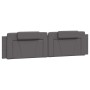 Cama con colchón cuero sintético gris 200x200 cm
