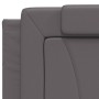 Cama con colchón cuero sintético gris 200x200 cm