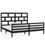 Solid black pine wood bed frame 200x200 cm by vidaXL, Beds and slatted bases - Ref: Foro24-3101307, Price: 184,02 €, Discount: %