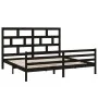Solid black pine wood bed frame 200x200 cm by vidaXL, Beds and slatted bases - Ref: Foro24-3101307, Price: 184,02 €, Discount: %