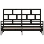 Estructura de cama de madera maciza de pino negra 200x200 cm de vidaXL, Camas y somieres - Ref: Foro24-3101307, Precio: 183,9...